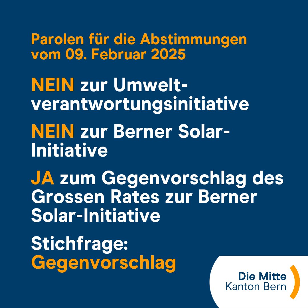 Wir haben an unserer #Parteiversammlung in #UrtenenSchönbühl die Parolen für den 09. Februar gefasst. #UmweltverantwortungsInitiative #BernerSolarinitiative #DieMitteBE