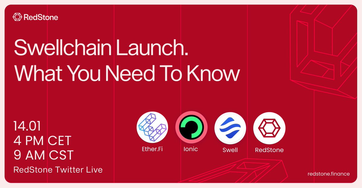 Join us tomorrow at 4 PM CET for our space to learn all about Swell's ✨new✨ Layer 2, Swellchain!

The guests 💡
<a href="/swellnetworkio/">Swell 🌊⛓️</a>
<a href="/EtherFi/">ether.fi</a>
<a href="/ionicmoney/">ionic 🟡</a>

See you there ✅
x.com/i/spaces/1LyxB…
