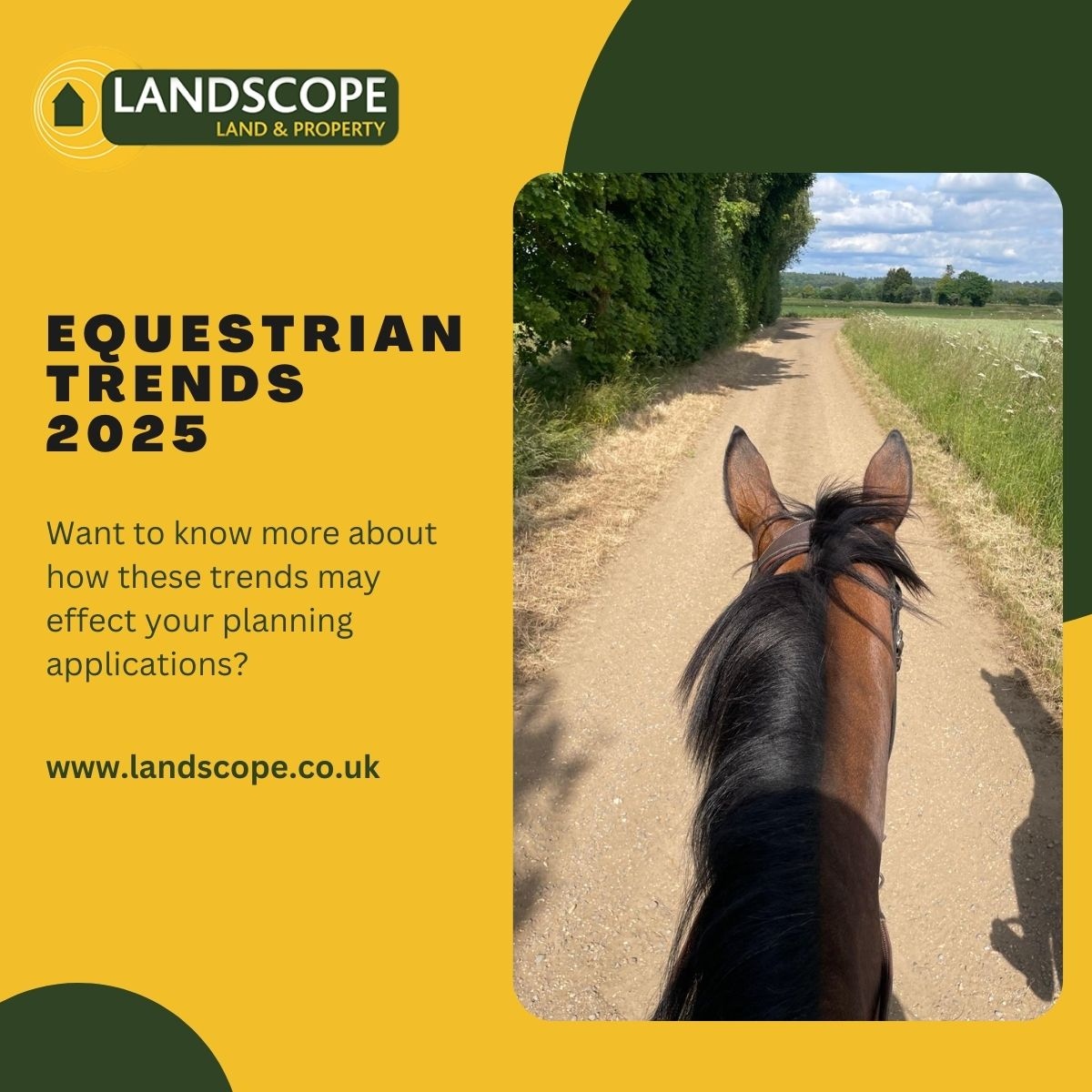 Landscopeltd's tweet photo. The equestrian property market is evolving and it’s important to stay on top of the latest trends. Want to know more about how they may effect your planning applications? Call us now to discuss…

https://t.co/S7sJxmwvn2

#EquestrianProperty #EquestrianDesign #EquestrianPlanning https://t.co/gPQQJdH4Rk