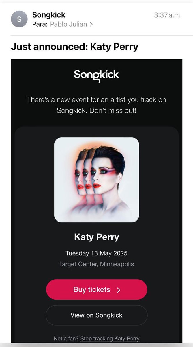 Katycats of the world ‼️

Been holding on to this for a few days (oomf sent me other day) and didn’t post because Songkick posts things like this often but…… looking like USA could be May/August scattered 👀 

stay tuned