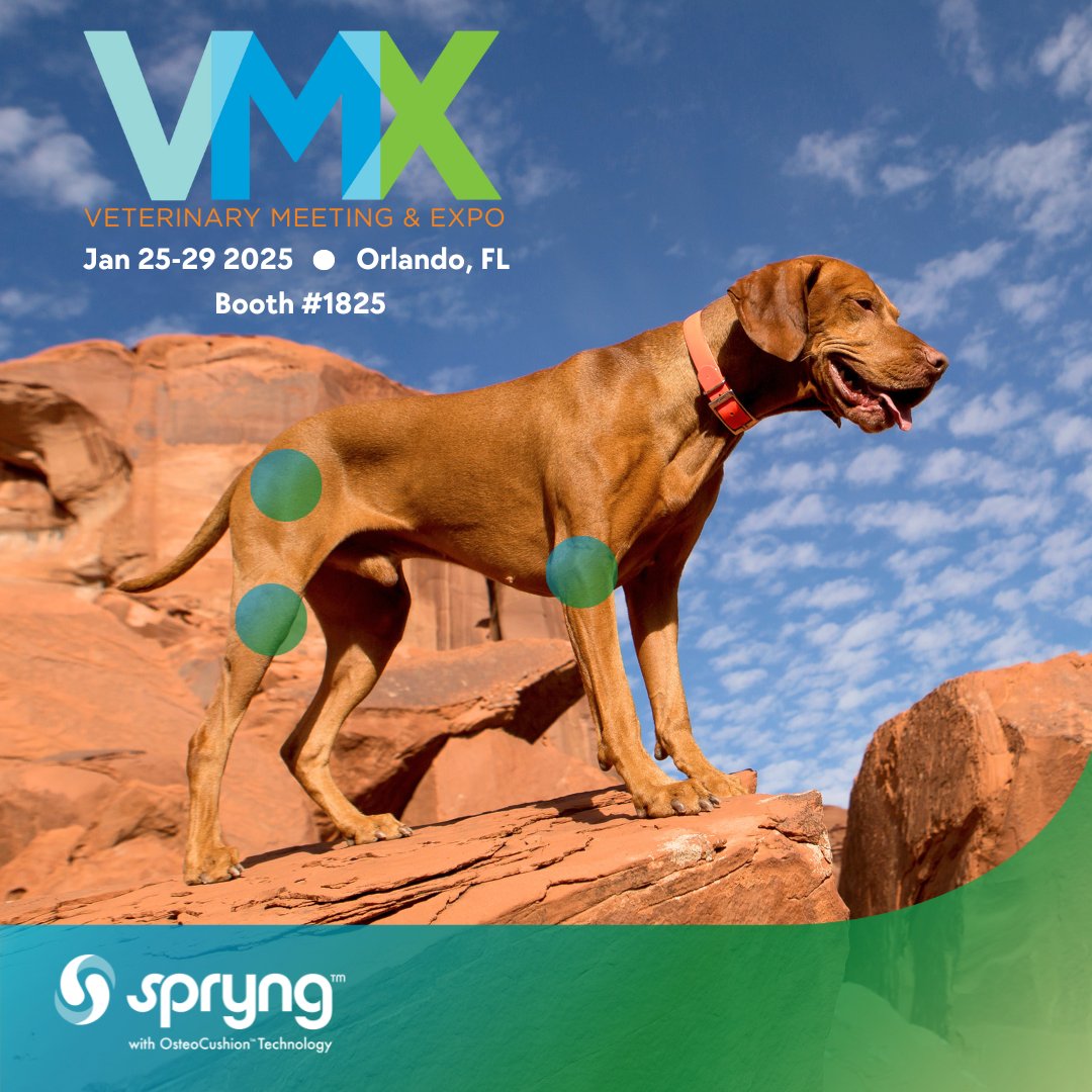Only two weeks away! On January 25-29th in Orlando, FL, join us for the <a href="/The_NAVC/">NAVC</a> Veterinary Meeting &amp; Expo. Visit Booth 1825 to learn how Spryng™ intra-articular injections can be a beneficial tool in your practice’s OA management. #VMX2025 #VMX #NAVC #VeterinaryMedicine
