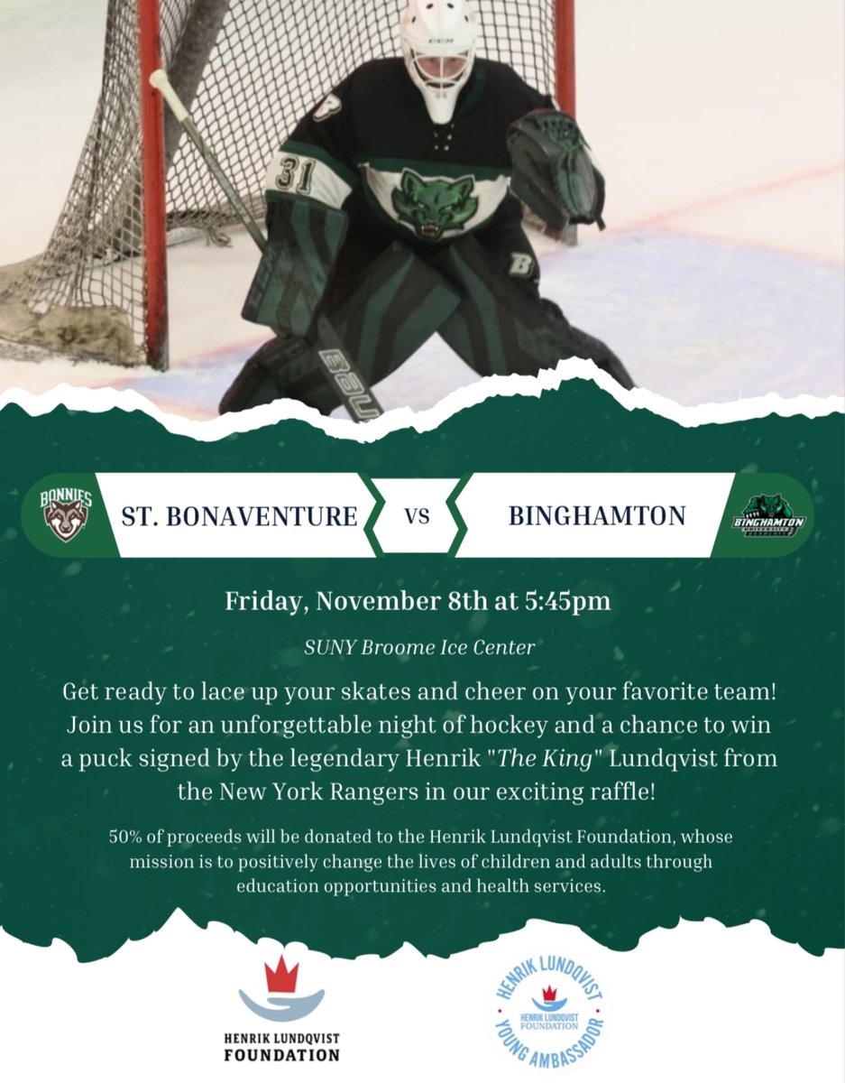 HLFYA Maya Markowski raised $400+ for the Wounded Warrior Project 🇺🇸 by hosting a raffle at Binghamton Univ.’s Men’s Club Ice Hockey game, featuring a signed Henrik Lundqvist puck as the grand prize! 🏒💙 Thank you, Maya, for supporting our veterans! #HLF #GivingBack #WWP