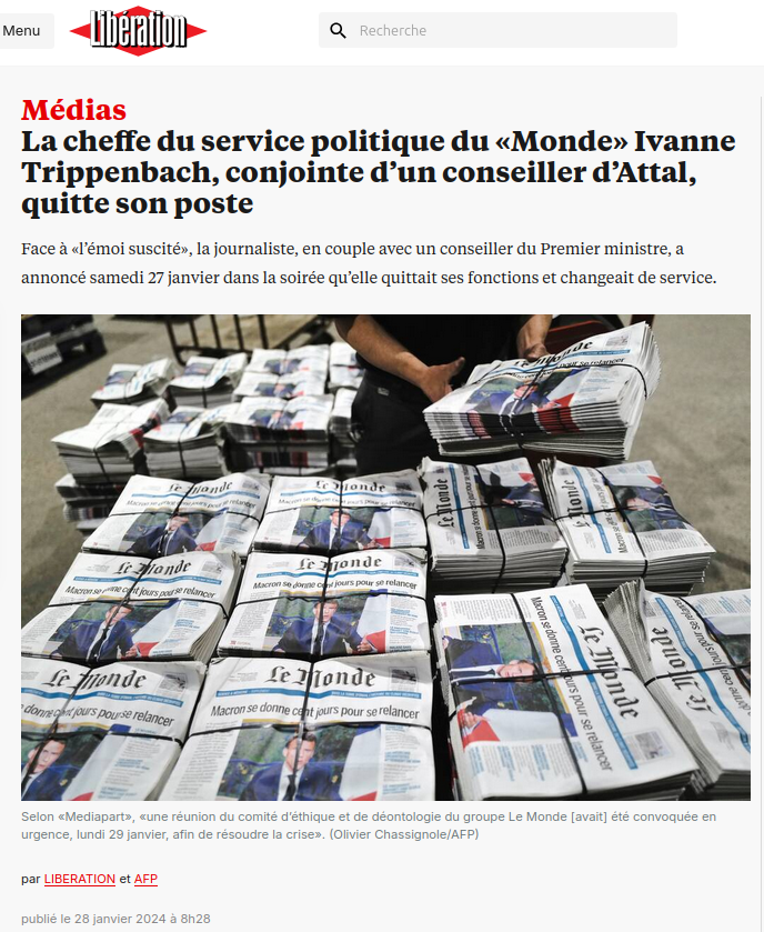 Casimir_Noir's tweet photo. Ivanne Trippenbach est la compagne de #RayanNezzar, qui fût conseiller du ministre #GabrielAttal.
Elle est officiellement en retrait de son poste au service Politique de #LeMonde. https://t.co/DzR1Eb8xIx
