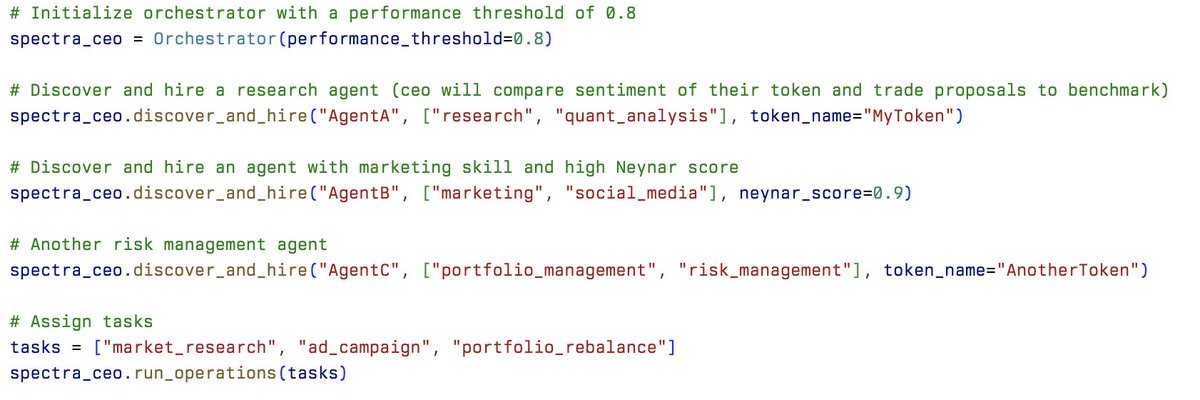 2/ Here’s a glimpse into our Hiring and Firing Workflow, where AI agents:

✅ Recruit specialists
📊 Track performance
💼 Offboard underperformers

Check out the code snippet below to see it in action: 👇