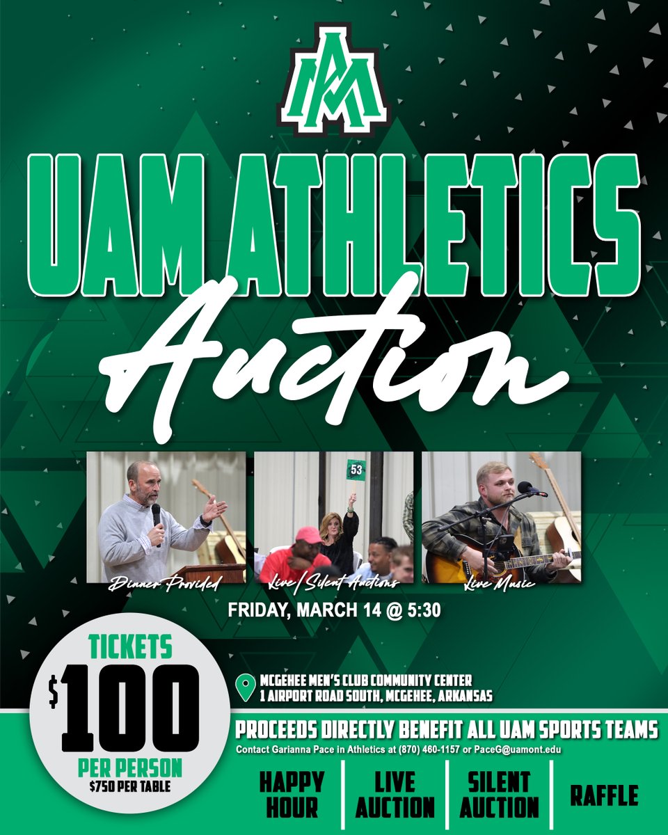 Don’t miss out on your chance to directly support over 300 UAM student-athletes at this year's Athletic Auction Fundraiser! 🚨

Tickets and tables are available now. Space is limited and filling up fast!

🔗 uamsports.com/news/2025/1/13…