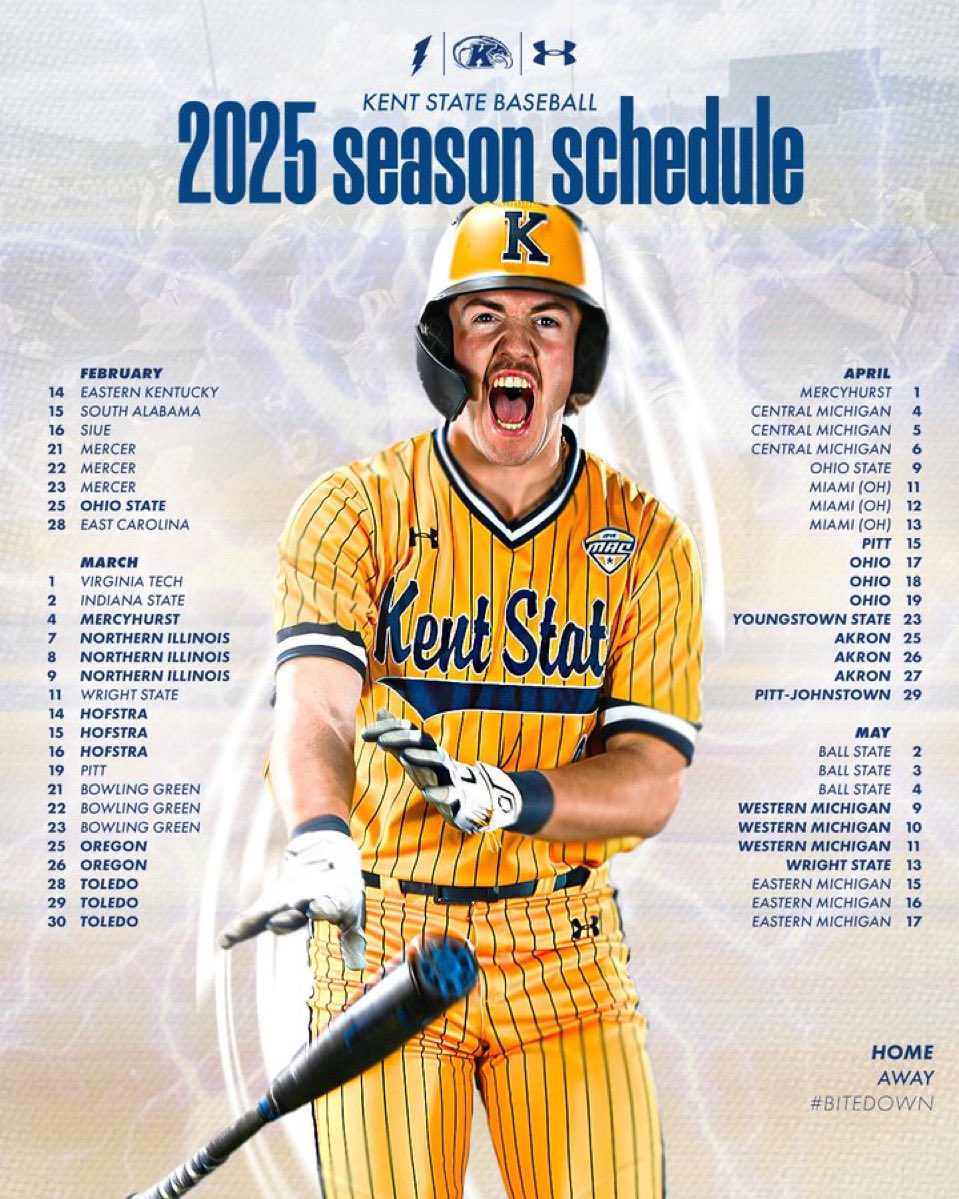 MattKiraly's tweet photo. I’m blessed to be named as the new public address announcer of @KentStBaseball for the 2025 season!!

It’s going to be a blast at Schoonover Stadium this spring, as it’ll all start February 25th against Ohio State.

Looking forward to see the Flashes faithful. 

#BiteDown ⚡️ https://t.co/yNPpQpBl8U