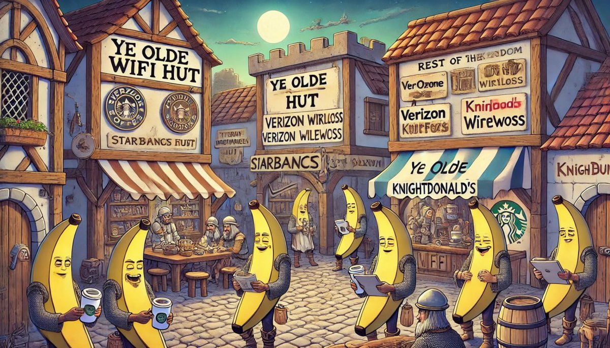 SirCumference1's tweet photo. Welcome to the Kingdom of SirCumference: where the WiFi is medieval, the lattes are oversized, and the knights are bananas—literally. 🍌👑 #CryptoRealm #Sircumference https://t.co/y0OI2g7mV0