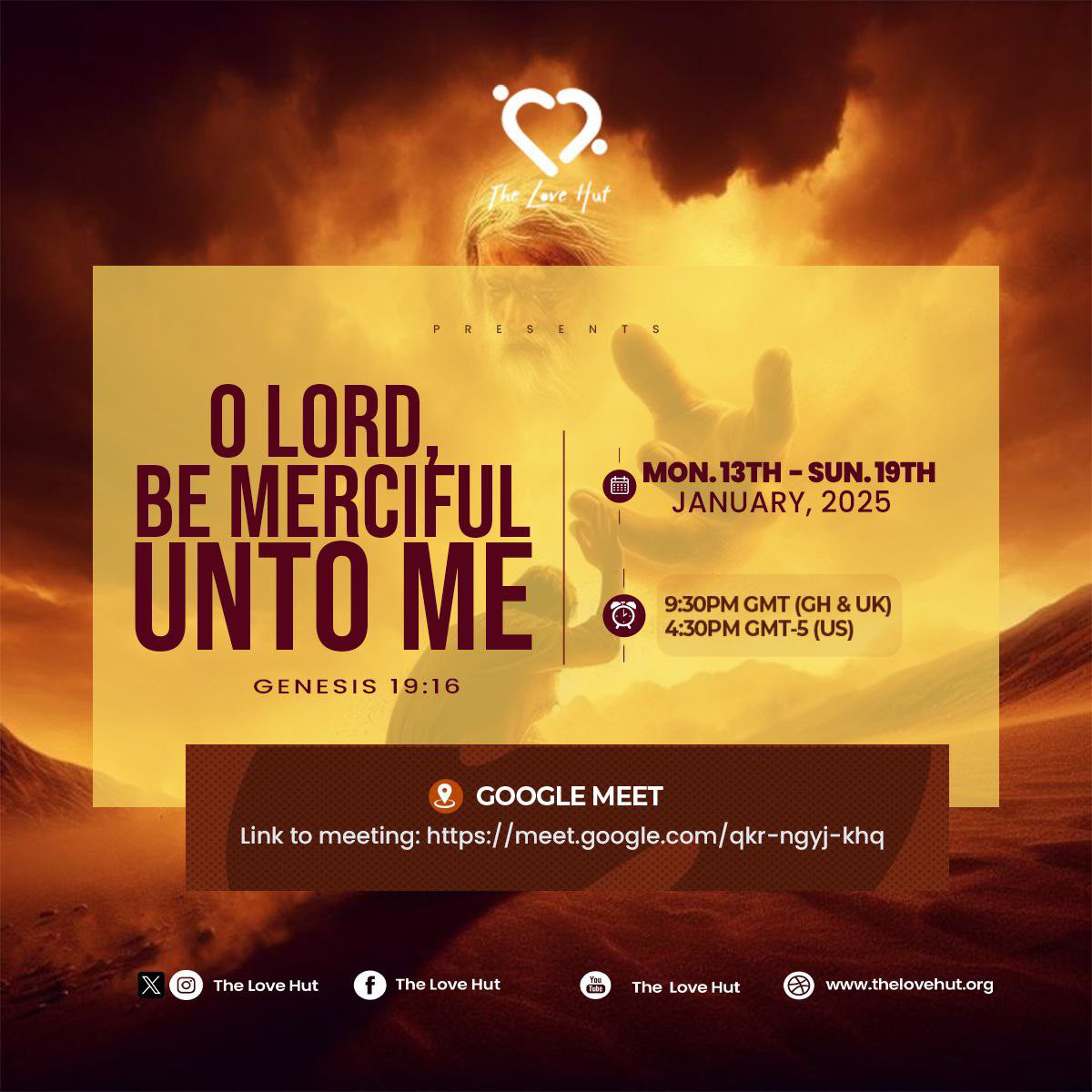 delovehut's tweet photo. But Lot hesitated, so the angels grabbed his hands and the hands of his wife and daughters and brought them outside the city, because Yahweh was merciful to them. - Genesis 19:16 TPT

WBRS - Prayer Time

Join us 9:30 GMT each night
https://t.co/9lcLSfShUB https://t.co/piFo0A02ZD