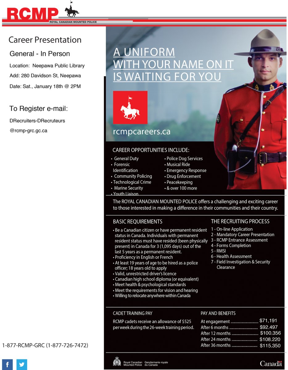 Neepawa Banner&Press (@bannerandpress) on Twitter photo Just a note that the <a href="/rcmpmb/">RCMP Manitoba</a> have scheduled a career presentation in <a href="/TownofNeepawa/">Town of Neepawa</a> for Saturday, Jan. 18. Anyone interested is asked to register by email Just a note that the <a href="/rcmpmb/">RCMP Manitoba</a> have scheduled a career presentation in <a href="/TownofNeepawa/">Town of Neepawa</a> for Saturday, Jan. 18. Anyone interested is asked to register by email