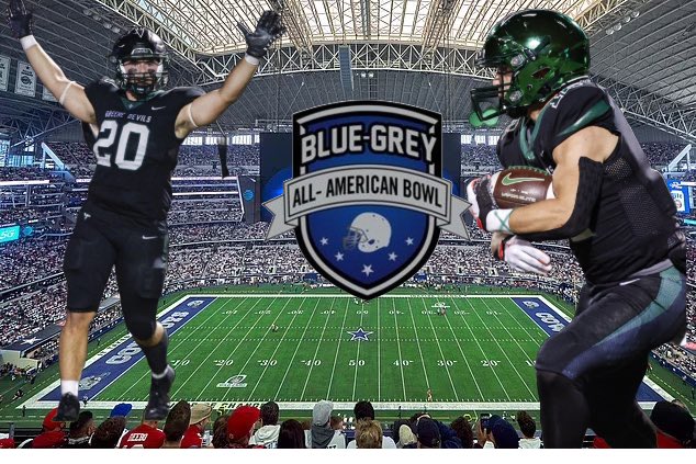 GreeneDevilsFB's tweet photo. Greene Devils @CarsonQuillen &amp; @ArmbristerDrew play in the @BlueGreyFB Blue-Grey Football All-American Bowl tonight. The game is at the Dallas Cowboys AT&amp;T Stadium with an 8 p.m. kickoff. Go Devils! https://t.co/ymilvaKVPa
