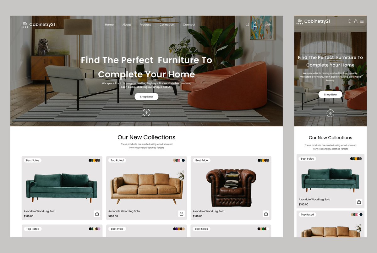 detateech's tweet photo. I designed a Landing page for a Furniture Firm.
#uiuxdesign https://t.co/vFJeje9aVF