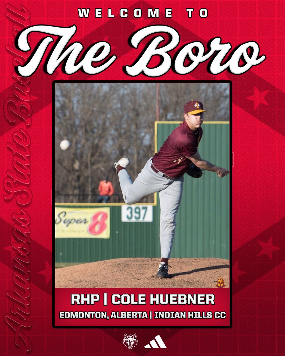𝐖𝐄𝐋𝐂𝐎𝐌𝐄 𝐓𝐎 𝐓𝐇𝐄 𝐁𝐎𝐑𝐎    

🟥 RHP Cole Huebner  
🟥 Edmonton, Alberta, Canada 
🟥 Indian Hills CC
🟥 NJCAA National Pitcher of the Week selection and Two-time ICCAC D1 Baseball Pitcher of the Week

#WolvesUp🐺