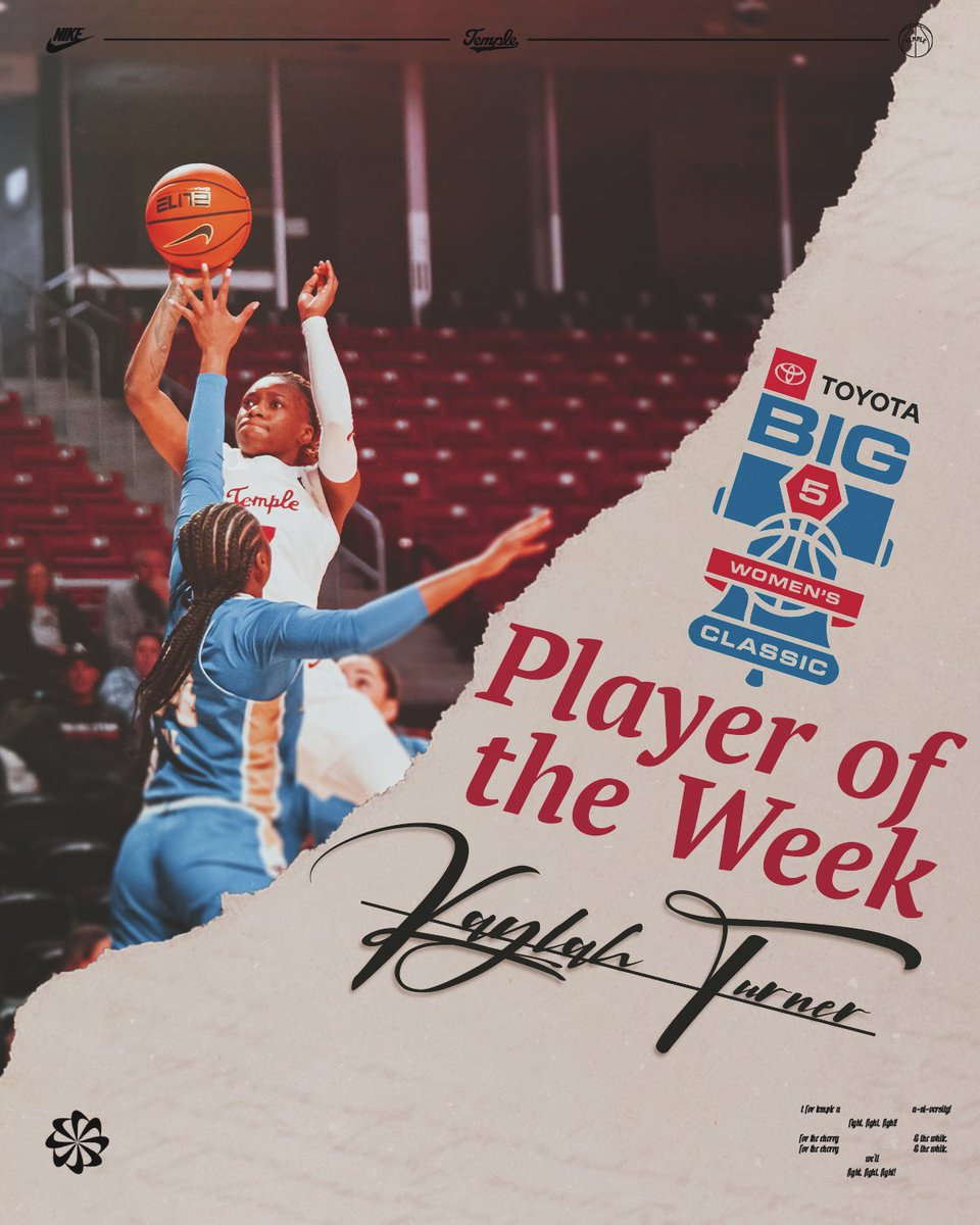 Better recognize 7⃣

Kaylah Turner named Big 5 Player of the Week &amp; AAC Honorable Mention!