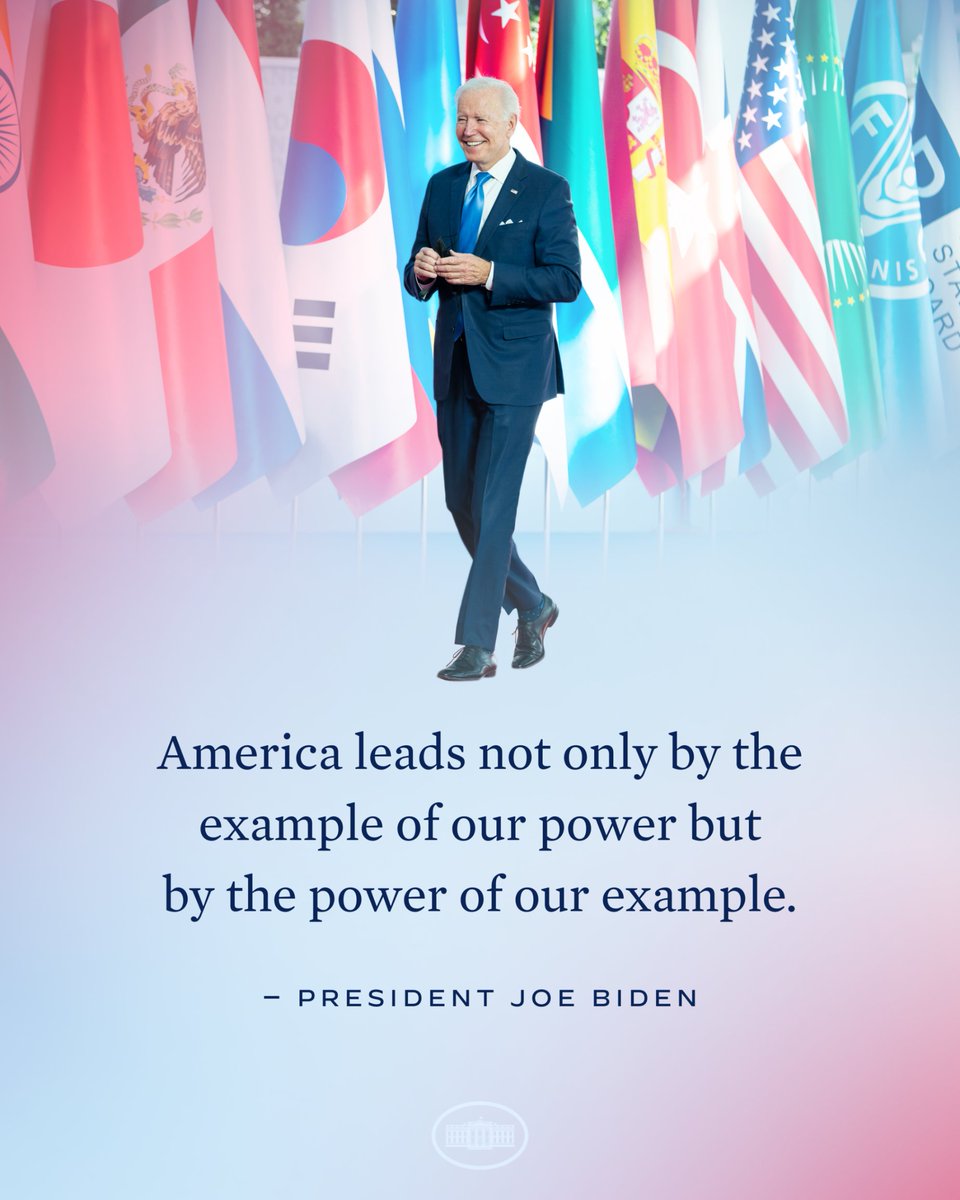 In the past four years, President Biden has used America's power to bring countries together.

To increase shared security and prosperity, stand up to aggression, and solve problems through diplomacy.

And to relentlessly defend democracy, civil rights, and human rights.