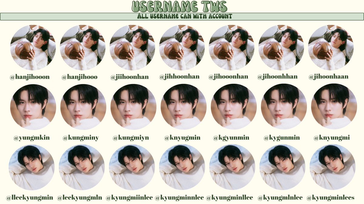 rajvin's tweet photo. wts sell ufs usn uname username @ member tws pledis

shin junghwan realname shinyu
dohoon
youngjae
hanjin / hanzhen
jihoon / han jihoon / jihoon han
kyungmin

#zonauang #zonaba #zonajajan #ratzone #TWS #SHINYU #DOHOON #YOUNGJAE #HANJIN #JIHOON #KYUNGMIN https://t.co/hGOySUBnta