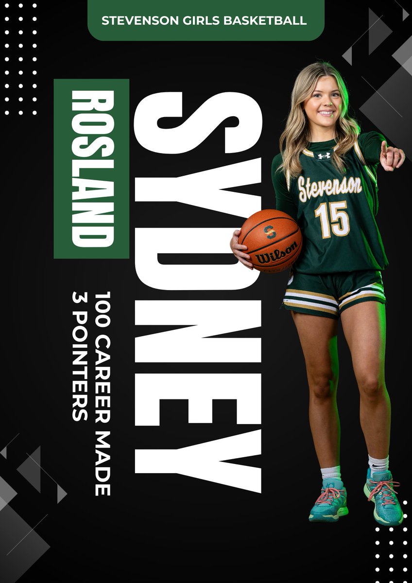 Stevenson Girls' Basketball (@shs_girlshoops) on Twitter photo A Huge Congratulations to <a href="/sydneyrosland/">Sydney Rosland</a> on netting her 100th career 3-pointer on Friday night in our victory over Warren. This puts Sydney into the top 10 of career-made 3-pointers at Stevenson! Way to go, Syd! Shoot to get hot, shoot to stay hot! A Huge Congratulations to <a href="/sydneyrosland/">Sydney Rosland</a> on netting her 100th career 3-pointer on Friday night in our victory over Warren. This puts Sydney into the top 10 of career-made 3-pointers at Stevenson! Way to go, Syd! Shoot to get hot, shoot to stay hot!