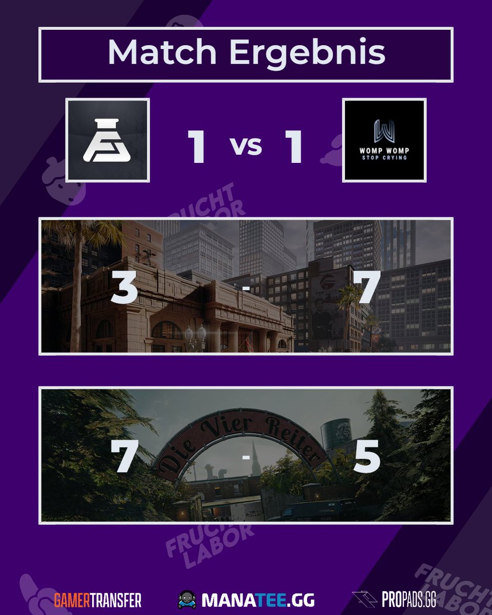 Ein spannendes Duell endet unentschieden! 🔥 Wir nehmen die Energie aus dem gestrigen Spiel mit und sind bereit, beim nächsten Mal alles zu geben! 🚀
GG's an das Team von Womp Womp.