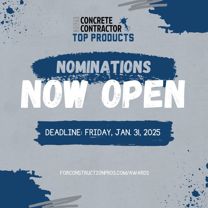 JonathanKozlow6's tweet photo. The most exciting part of the year! The @concreteinsider 2025 Top Product Award! Entry due EOD Jan. 31 - Details: https://t.co/MpagP619c3

#concreteequipment #concretetools #concreteproducts #constructionessentials #constructionequipment https://t.co/bSEmDoxhmA