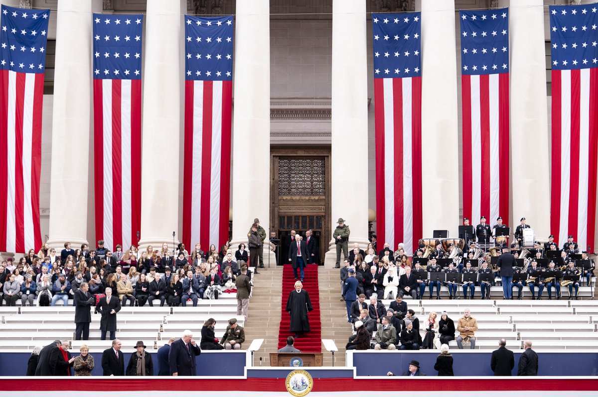 WVcourts's tweet photo. Supreme Court Justices Charles Trump and Haley Bunn and Intermediate Court of Appeals Judge Ryan White were sworn today by Justice Beth Walker during the 2025 West Virginia Gubernatorial and Constitutional Officer Inauguration Ceremony at the WV State Capitol. https://t.co/AdCqHKG06U