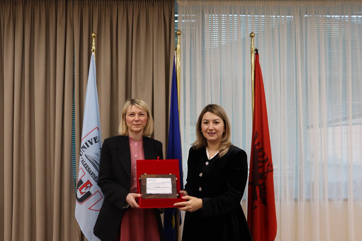 Uni_Elbasanit's tweet photo. 📍The Rector of the University of Elbasan "Aleksandër Xhuvani," Prof. Dr. Elvira Fetahu, hosted a meeting with the Ambassador of Hungary in Albania 🇭🇺, Ms. Martina Laura Kasnyik https://t.co/rtfD9EzSGS