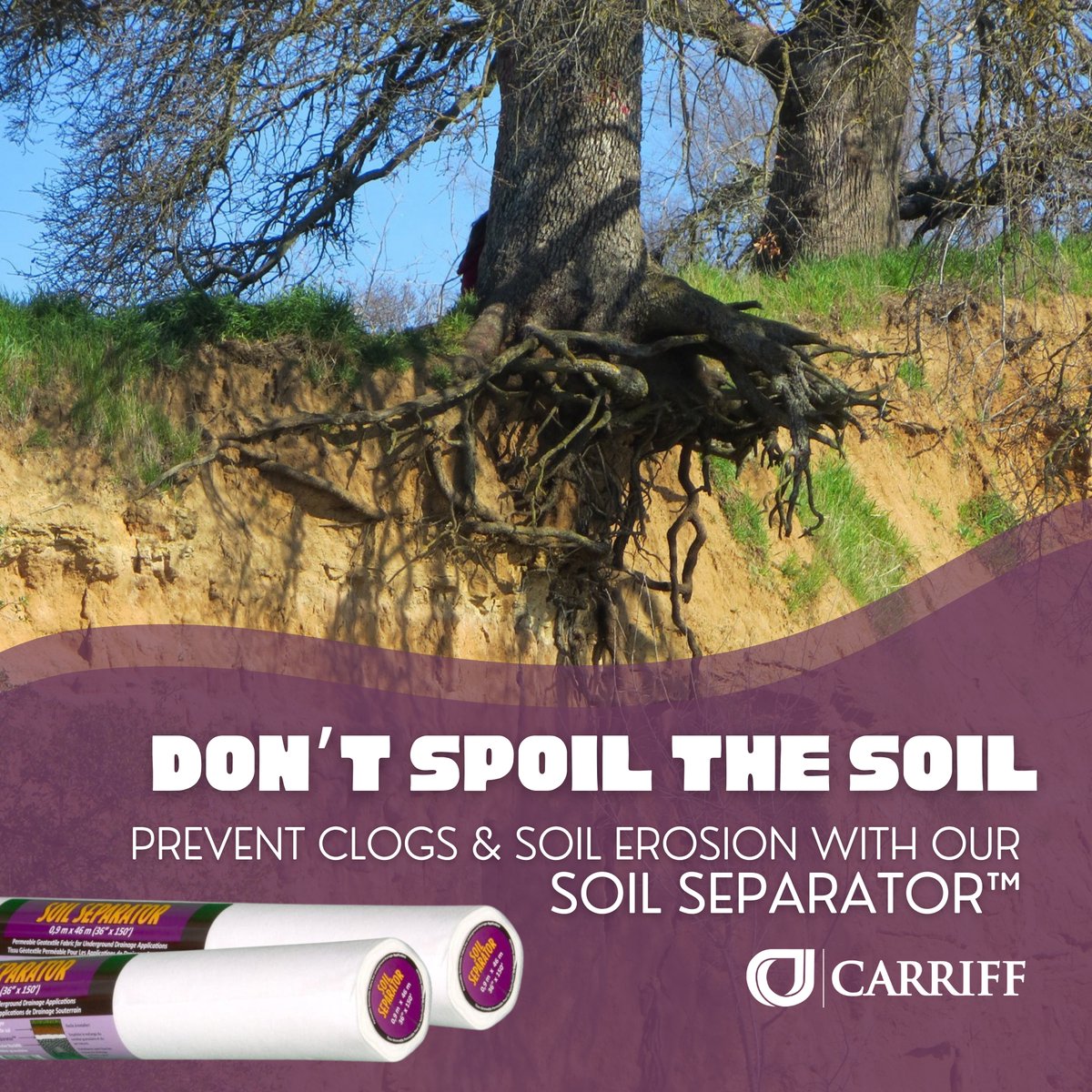 Carriff_Fabrics's tweet photo. The Soil Separator™ is Carriff's version of working smarter, not harder. 💪

Our Soil Separator™ is an innovative trench wrap integral to the construction of effective French Drains and similar underground drainage systems. 

🌐 https://t.co/8pnNUMpXut
#soilseparator #trench... https://t.co/BcCgMLWaNs