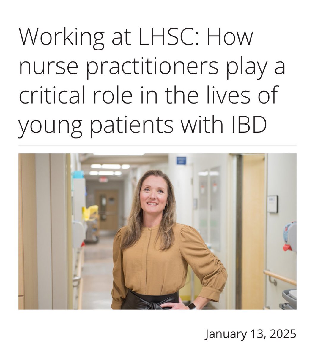 Karen Frost (@frostkarenlee) on Twitter photo Great article featuring an amazing IBD NP <a href="/MelanieWatsonNP/">Melanie Watson</a>! The pediatric IBD world is lucky to have you in it!
lhsc.on.ca/news/working-a…
<a href="/CANIBD/">Canadian IBD Nurses (CANIBD)</a> <a href="/LHSCCanada/">London Health Sciences Centre</a> Great article featuring an amazing IBD NP <a href="/MelanieWatsonNP/">Melanie Watson</a>! The pediatric IBD world is lucky to have you in it!
lhsc.on.ca/news/working-a…
<a href="/CANIBD/">Canadian IBD Nurses (CANIBD)</a> <a href="/LHSCCanada/">London Health Sciences Centre</a>