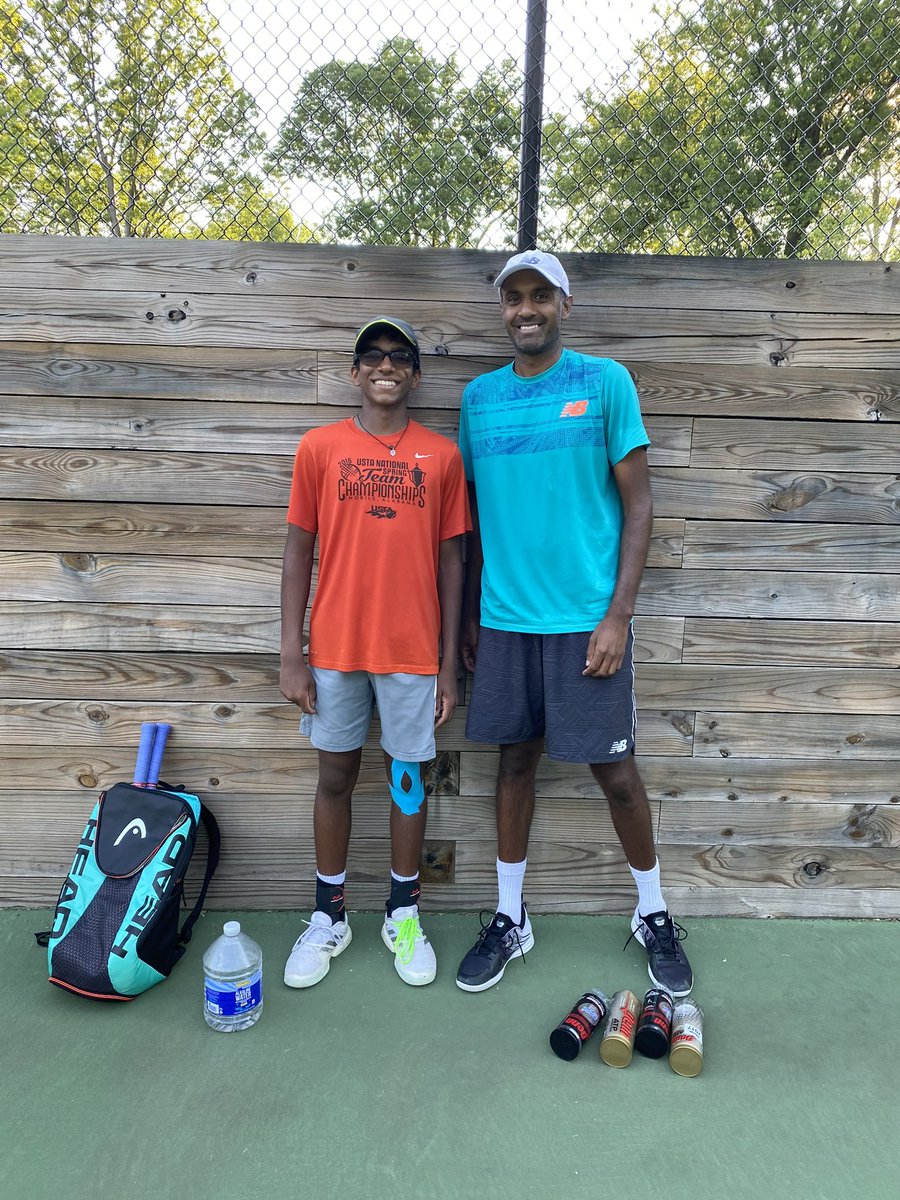 Scott Dorsey (@scottdorsey) on Twitter photo Fun picture of <a href="/RajeevRam/">Rajeev Ram</a> practicing with Nishesh (age 15) back in 2020. Inspiring mentorship from Raj. And kudos to coach Bryan Smith for developing multiple Indy players who reach the biggest stages in global tennis. Remarkable! Fun picture of <a href="/RajeevRam/">Rajeev Ram</a> practicing with Nishesh (age 15) back in 2020. Inspiring mentorship from Raj. And kudos to coach Bryan Smith for developing multiple Indy players who reach the biggest stages in global tennis. Remarkable!