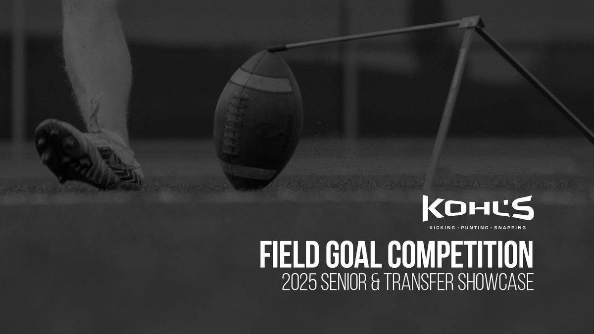 Kohl's Kicking Camps (@kohlskicking) on Twitter photo 🔴 Live Now
UP FIRST: Field Goal Competition
Top Senior and Transfer Portal athletes kicked off final competitions with the field goal competition-- all the way back to 59 yards!
➡️ WATCH NOW: youtube.com/watch?v=df2tJJ… 🔴 Live Now
UP FIRST: Field Goal Competition
Top Senior and Transfer Portal athletes kicked off final competitions with the field goal competition-- all the way back to 59 yards!
➡️ WATCH NOW: youtube.com/watch?v=df2tJJ…