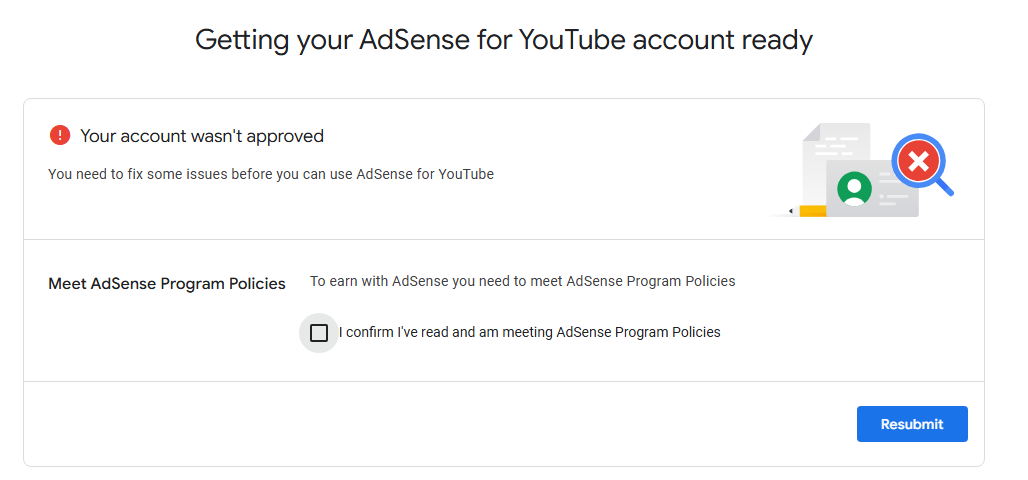 Mickey_Munch's tweet photo. @TeamYouTube I have been having trouble signing up for your YouTube Partner Program. (https://t.co/AplfOjZrgg)
I cannot get approved through AdSense and I am wondering why. I've applied and made changes 3 separate occasions and still get denied each time. https://t.co/gLmn9bFDHo