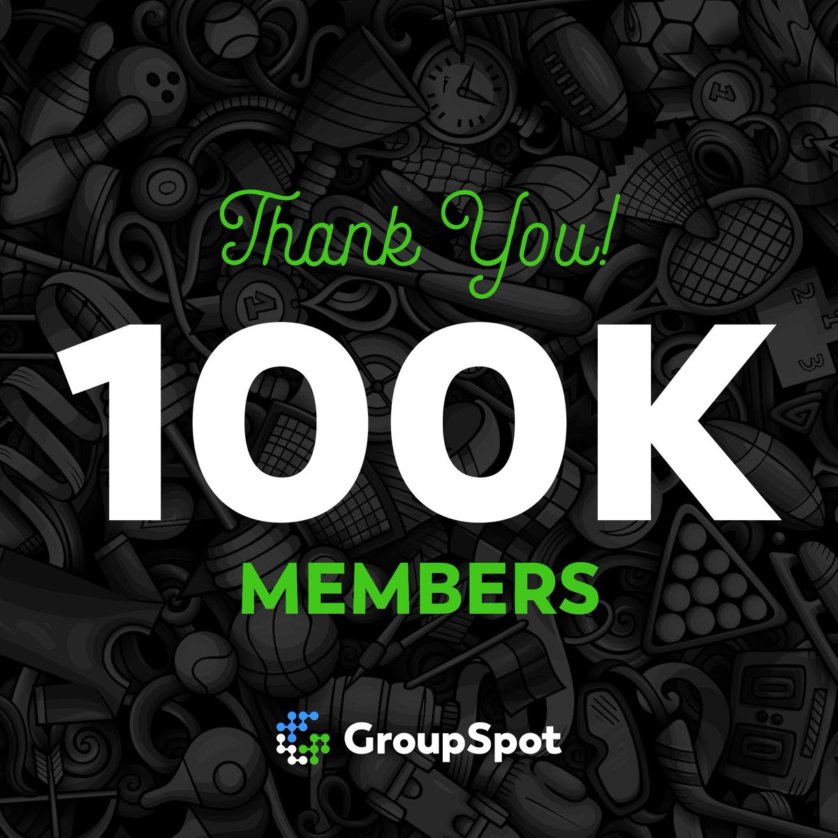 GroupSpotTheApp's tweet photo. Just call today Milestone Monday… All of us at GroupSpot are thrilled to announce we just eclipsed the 100k Total Users benchmark! 🥳. Obviously not possible without YOU! Thank YOU for using #GroupSpot, falling in love with it, and then telling your friends about it! 📈🥳 https://t.co/41noHd0TVW