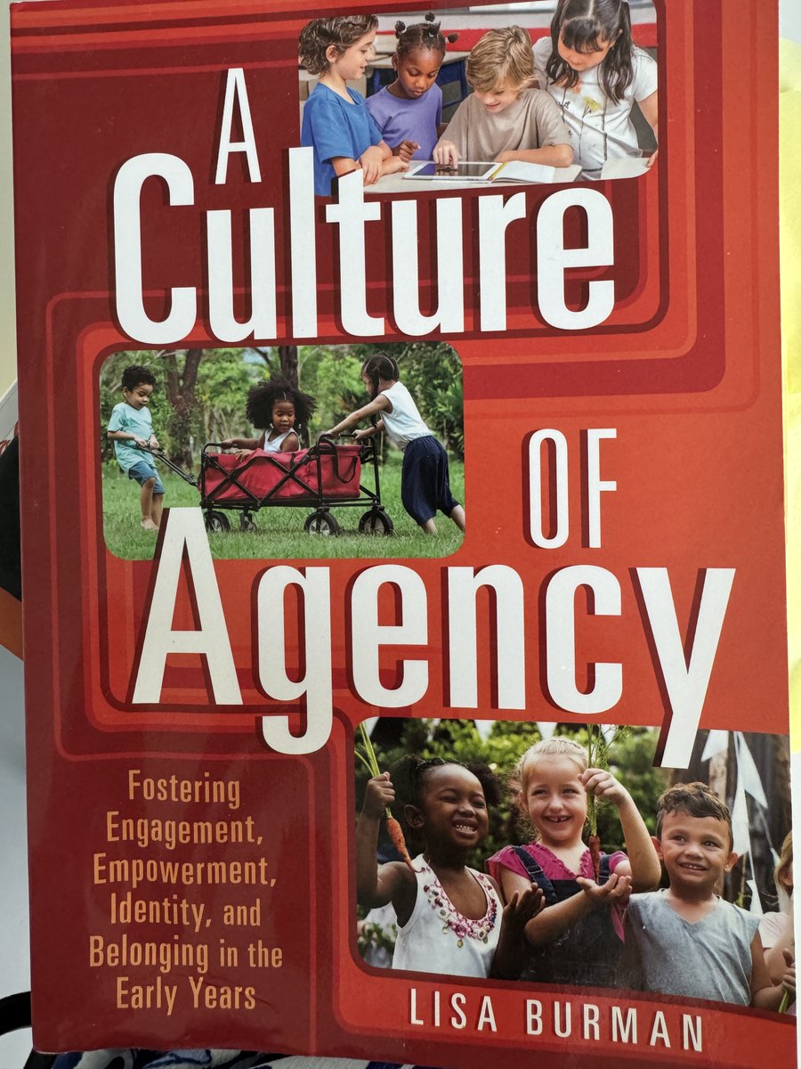 Thank you <a href="/lisaaburman/">Lisa Burman</a> for this gem of a book

"Creating an agentive culture calls educators to pay attention to..relationships they build..ways they create a sense of identity and belonging...way they create an environment to..engage children in initiating..their own learning."