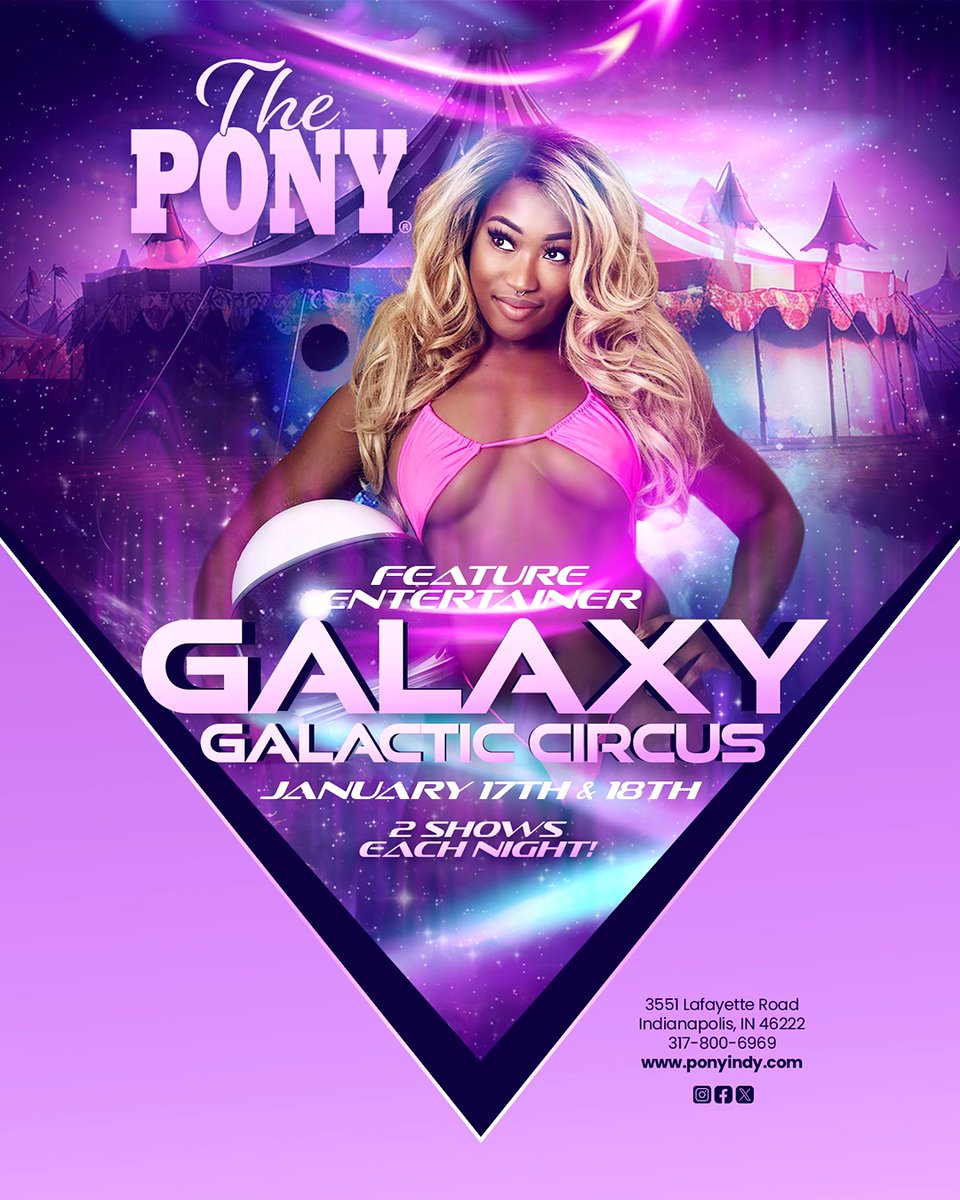 indy_pony's tweet photo. Get ready for the most out-of-this-world experience The Pony -Indy has ever seen! π #MissGalaxy and her #GalacticCircus are coming to blow your mind on January 17-18!
Don't miss out on the fun - reserve your booth now!
#Galaxy #PonyIndy #FeatureEntertainer https://t.co/NTpWv5Nb4h