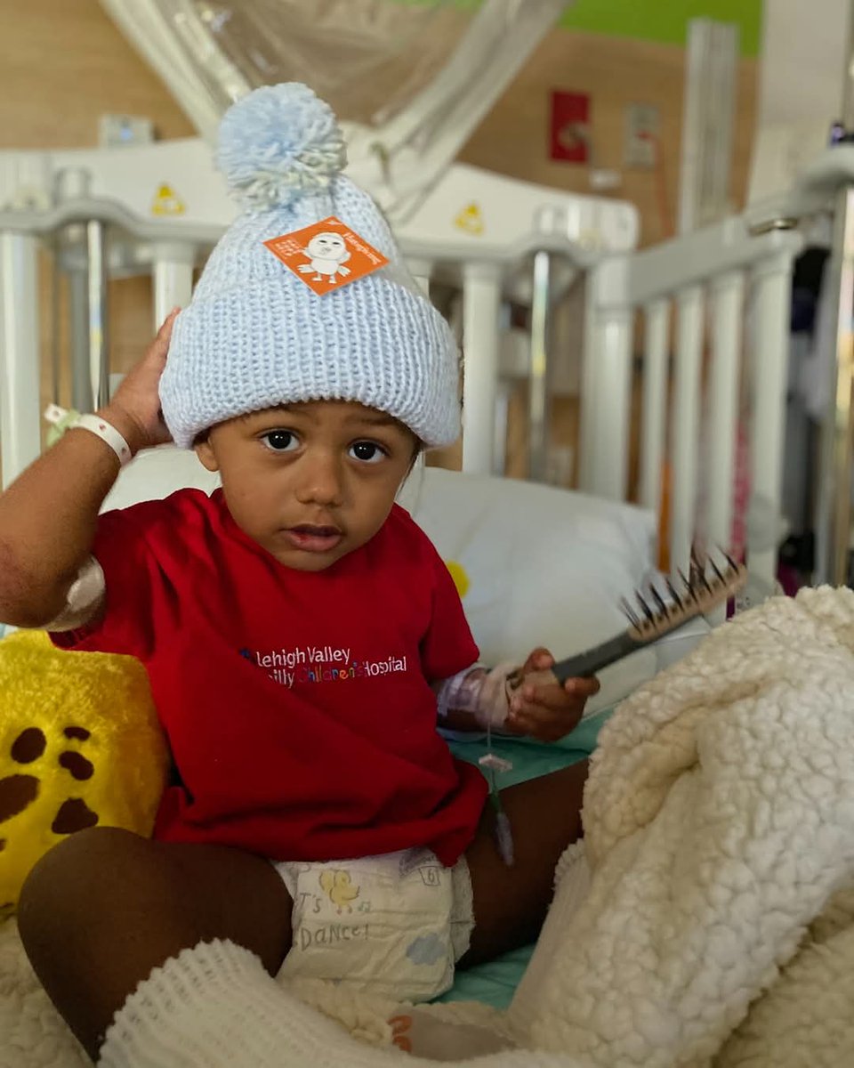 Your donations make a difference.
This was sent to us from Allentown, Pennsylvania.
Montana loves protecting his hair-do with his new hat!