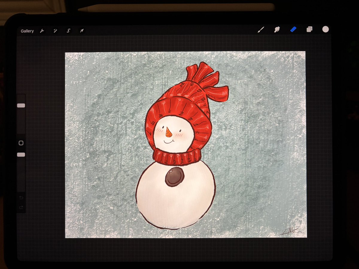MinnieEms_'s tweet photo. Got a new iPad with the pencil so here is a digital drawing of a snowman :)
Should see some more stuff like this soon 👍 https://t.co/6vVOTWXUqV