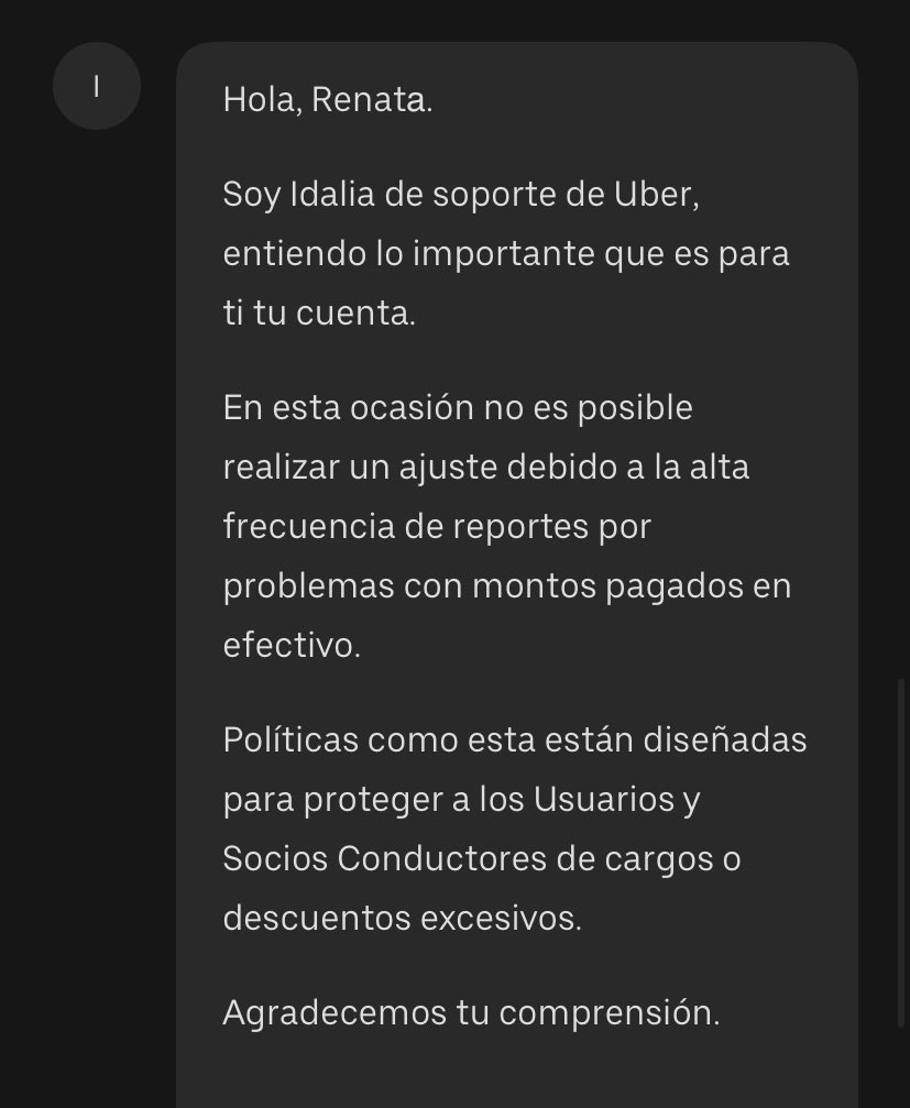 renatagisel's tweet photo. @Uber_MEX 
Quiero reportar el servicio
 Solicite un Uber en efectivo, al término se le pagó al conductor el cual marcó el viaje como no pagado.
Ese monto de 250.00 me lo están cargando a mi cuenta
Le di seguimiento a través de la aplicación y no me han podido dar una solución. https://t.co/0jgUEGfjLg