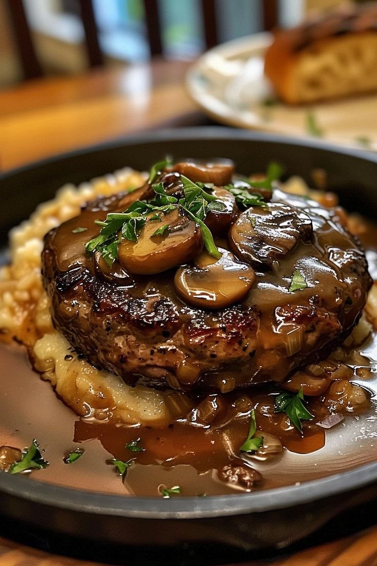 Old-Fashioned Salisbury Steak with Rich Mushroom Gravy