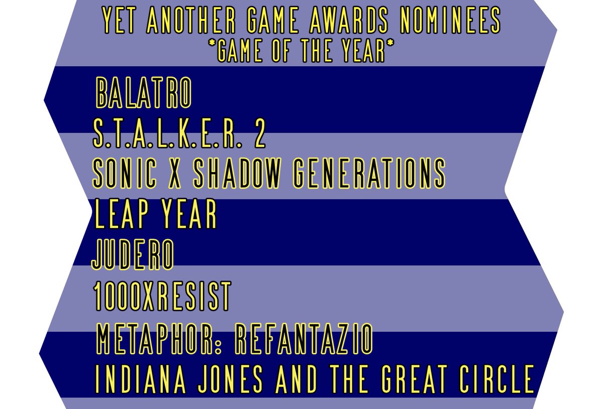 yaga_show's tweet photo. Finally, but certainly not least, the nominees for Game of the Year! https://t.co/2sJz9EEDMu