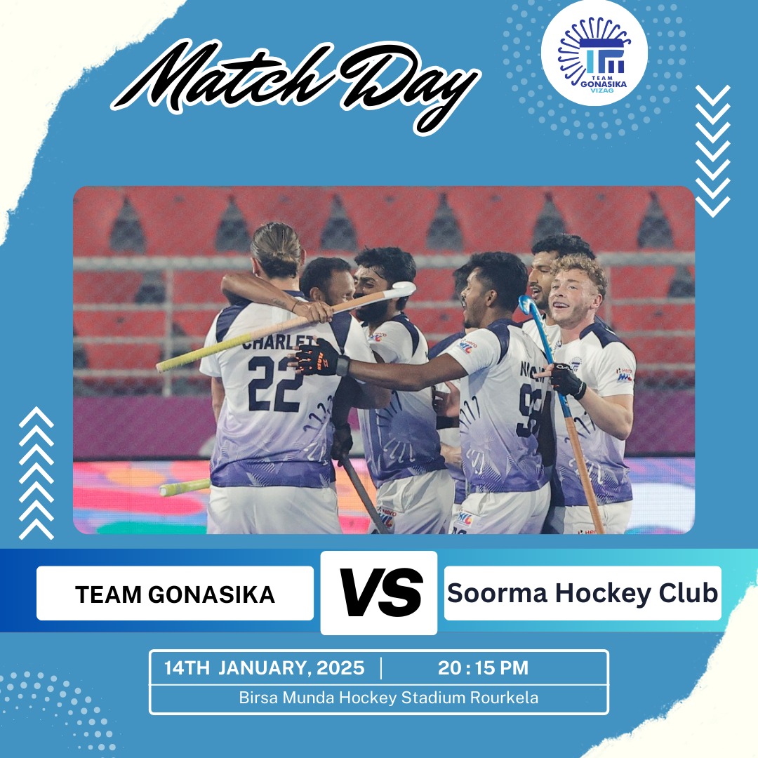 MATCHDAY

This evening, we face the JSW Soorma Hockey Club with a single goal in mind: victory.

 It’s all about team effort—let’s give our best!

#TeamEffort #TeamSpirit #GoGoGonasika #HeroHIL #HockeyKaJashn #HockeyIndiaLeague