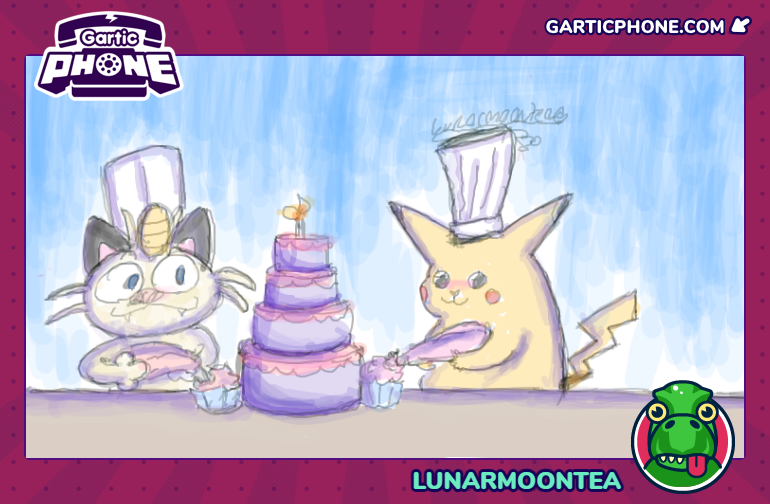 #pokemon #garticphone #fanart #myart Meowth and Pikachu doing some baking!