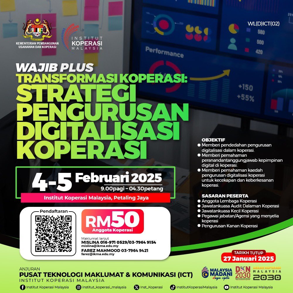 Inst_Koperasi's tweet photo. ๐ Sertai Kursus Transformasi Koperasi: Strategi Pengurusan Digitalisasi Koperasi! ๐
โจ Link Pendaftaran: https://t.co/jUIdiqxxCX
๐ Tingkatkan daya saing koperasi anda dengan strategi pengurusan digital terkini!
#IKMa
#pusatlatihankoperasi
#KUSKOP https://t.co/c6gvmcJzNC