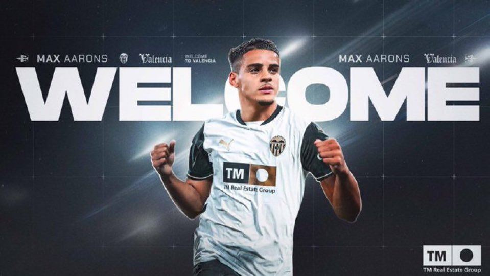 🇪🇸 Max Aarons moves on loan to Valencia from Bournemouth. Great opportunity for the full back. #Valencia #NCFC #BritsAbroad