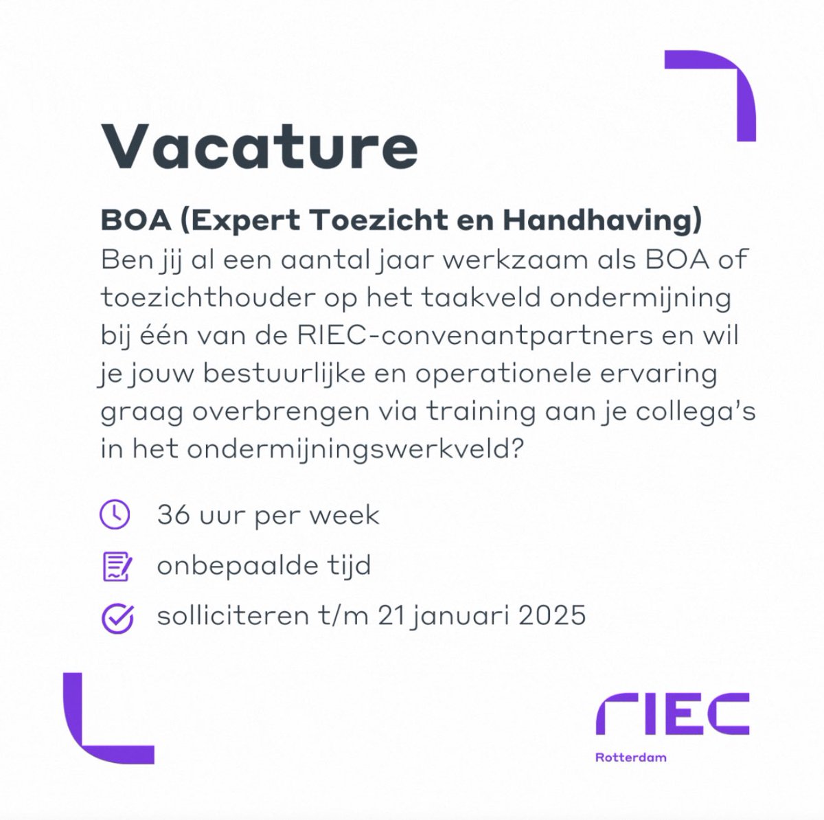 📢 𝗩𝗮𝗰𝗮𝘁𝘂𝗿𝗲: 𝗕𝗢𝗔 
werkenvoorrotterdam.nl/vacatures/boa-…