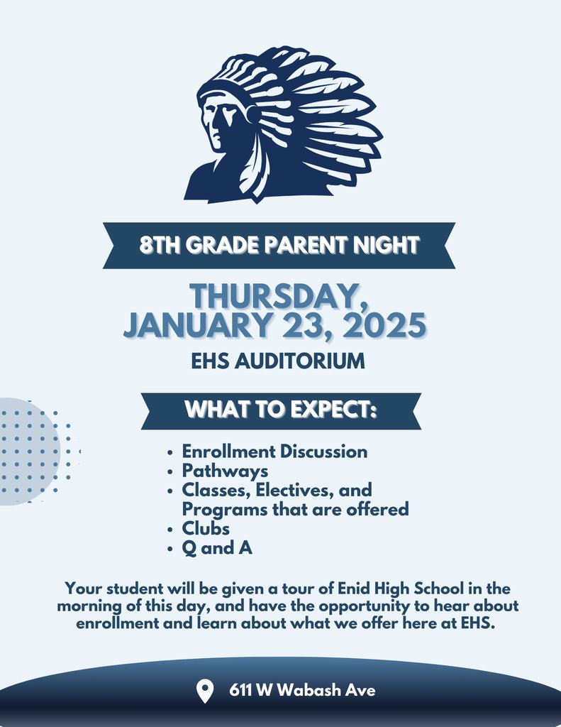 8th grade parent night is coming soon for EHS!  #Believe!