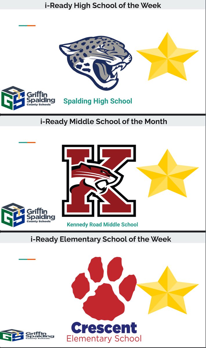 JoseyDashia's tweet photo. Congratulations to the following schools for earning the title of i-Ready School of the Week!! Your hard work and dedication continues to show!! Keep Working!! Keep Striving!! #ClosingGaps #iReady โฆ@GSCSMTSSโฉ โฆ@GriffinSpaldingโฉ https://t.co/IkiRn6C9zd