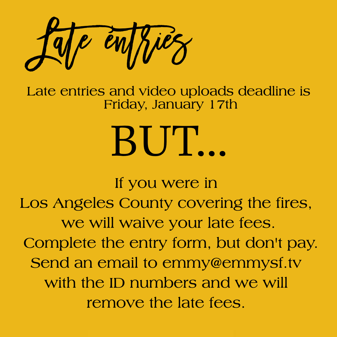 Have crews covering the wildfire in Los Angeles County? Please share this with them, in case they still want to submit entries.