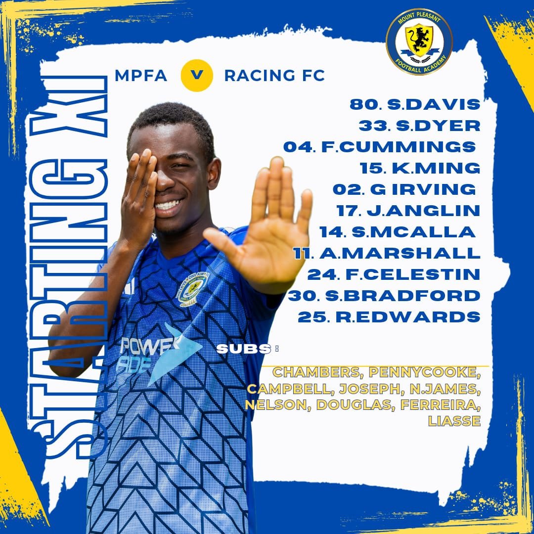 🚨 Here is today's starting XI who will challenge  Racing United FC. 

Stuuush fans, what are your thoughts on the line up? Share them in the comments. ✍️ 

#MPFA #Matchday #MtPleasantFA #WeLiveFootball #Stushhh #JPL #MPFA