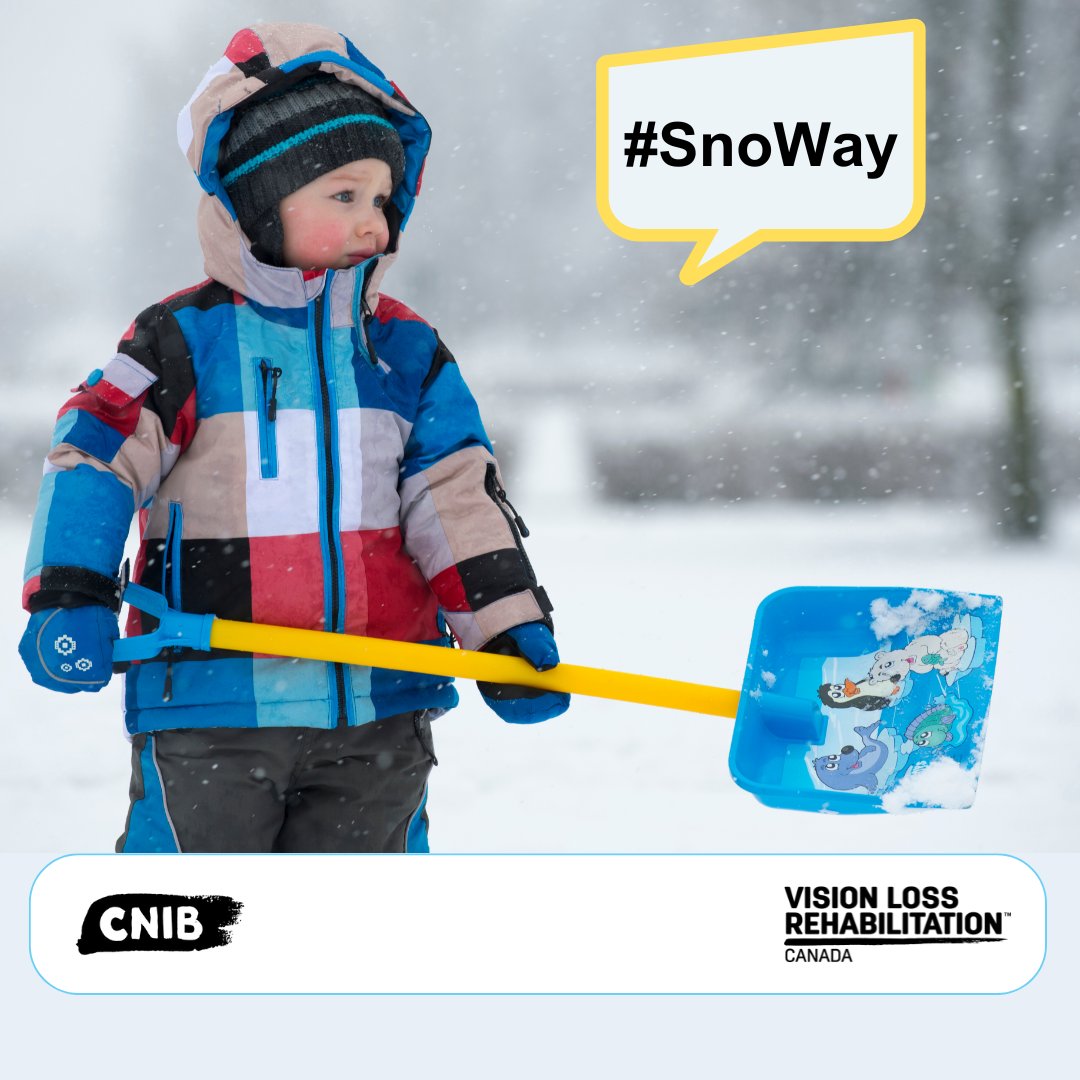 This winter, let's make communities safer! VLRC supports CNIB's #SnoWay campaign for awareness about snow and ice challenges for those with vision loss. 

Spot a poorly cleared sidewalk? Share it with #SnoWay!
Learn more at