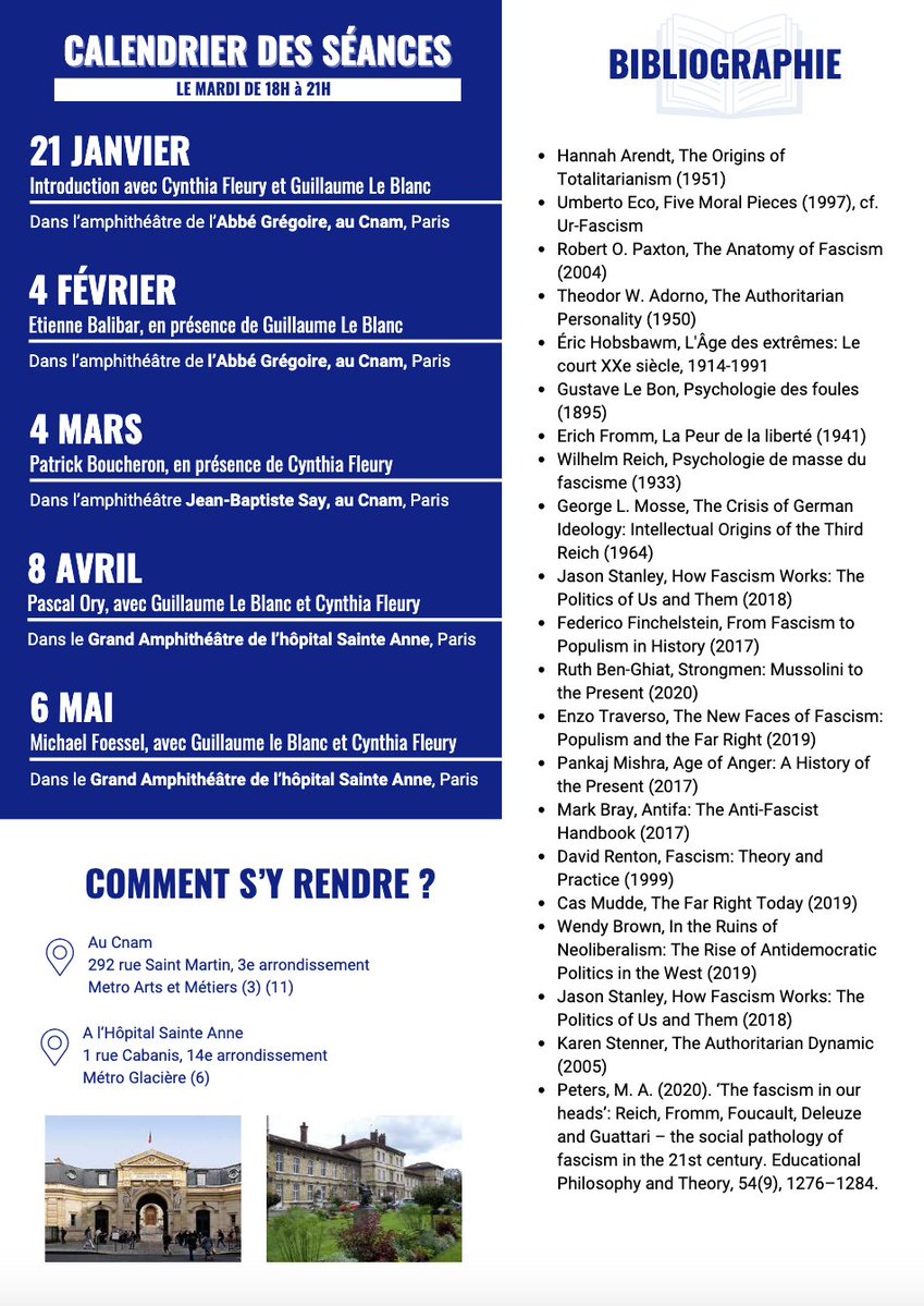 📣Nouveau séminaire sur les nouveaux visages et les nouvelles stratégies du fascisme moderne.
Les philosophes Cynthia Fleury et Guillaume Le Blanc proposent d'explorer la résurgence des idéologies fascistes sous de nouvelles formes à l’échelle mondiale. ⬇️
chaire-philo.fr/fascisme-moder…