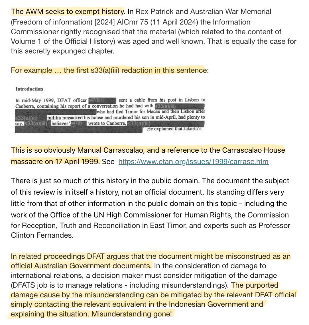 MrRexPatrick's tweet image. Until recently, no one knew an entire chapter of an official history had been secretly expunged by Govt. The censored chapter is now public, but with significant redactions. 👇I’m fighting these redactions👇. I can’t believe the @AWMemorial supports censoring history 🤷‍♂️. #auspol