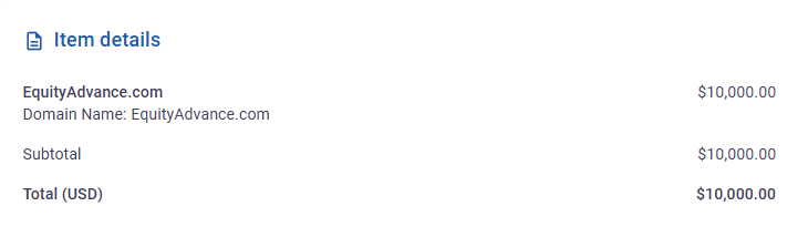 SOLD EquityAdvance.com for $10,000.  Paid $60.